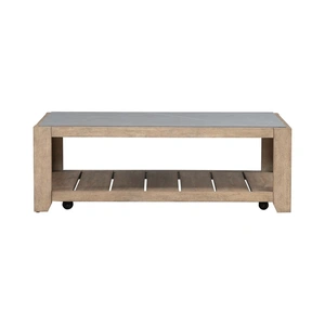Liberty Furniture Millstone Rectangular Wood Cocktail Table w/Casters, Nutmeg