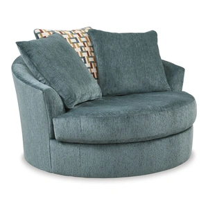 Ashley Furniture WRS Laylabrook Polyester Oversized Swivel Accent Chair, Teal