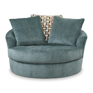 Ashley Furniture WRS Laylabrook Polyester Oversized Swivel Accent Chair, Teal