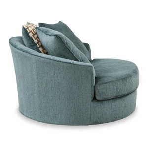 Ashley Furniture WRS Laylabrook Polyester Oversized Swivel Accent Chair, Teal