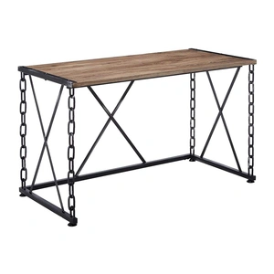 ACME Jodie Wood/Metal Office Desk, Rustic Oak/Antique Black