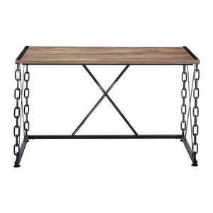 ACME Jodie Wood/Metal Office Desk, Rustic Oak/Antique Black