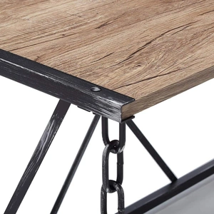 ACME Jodie Wood/Metal Office Desk, Rustic Oak/Antique Black
