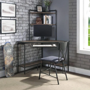 ACME Brantley Fabric Office Chair, Sandy Gray/Antique Oak