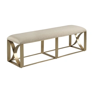 American Drew Lenox Fabric/Metal Bench, Alabaster