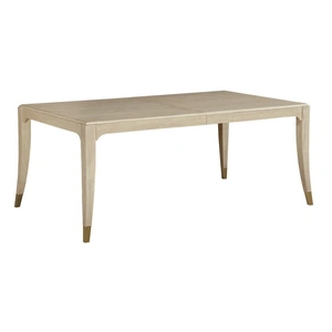 American Drew Lenox Terrace Rectangular Wood/Metal Extendable Dining Table, Alabaster