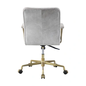 AF Modern Damir Top Grain Leather Executive Office Chair, Vintage White