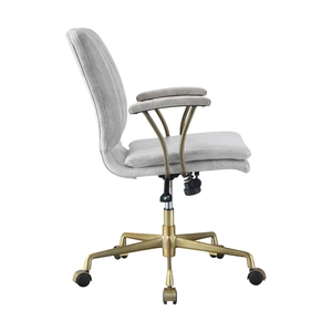 AF Modern Damir Top Grain Leather Executive Office Chair, Vintage White