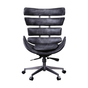 AF Modern Megan Top Grain Leather Executive Office Chair, Vintage Black