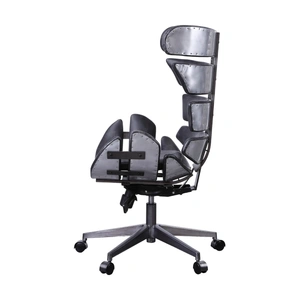 AF Modern Megan Top Grain Leather Executive Office Chair, Vintage Black