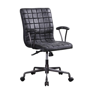 AF Modern Barack Top Grain Leather Executive Office Chair, Vintage Black
