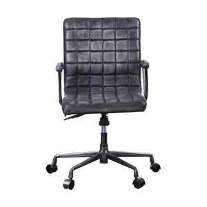 AF Modern Barack Top Grain Leather Executive Office Chair, Vintage Black