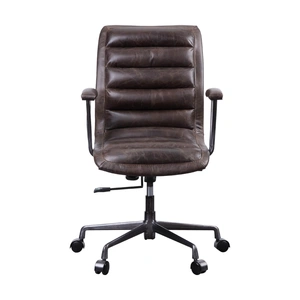 AF Modern Zooey Top Grain Leather Executive Office Chair, Distress Chocolate