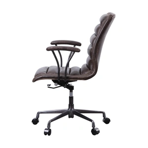 AF Modern Zooey Top Grain Leather Executive Office Chair, Distress Chocolate