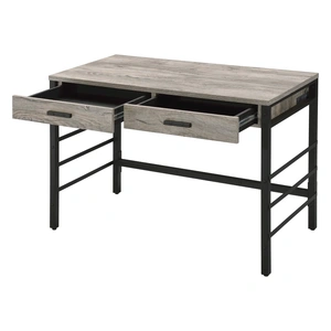 ACME Disho Wood Veneer/Metal Writing Desk, Light Weathered Oak/Black