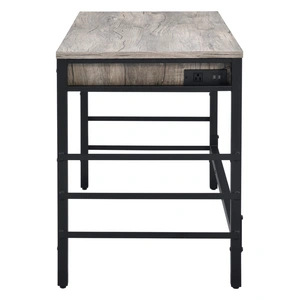 ACME Disho Wood Veneer/Metal Writing Desk, Light Weathered Oak/Black
