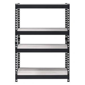 ACME Decmus Wood Veneer/Metal 48-inch Bookshelf, Natural/Black