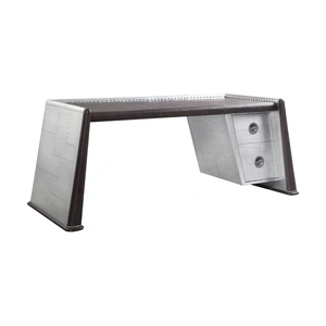 AF Modern Brancaster 92855 Top Grain Leather/Aluminum Desk