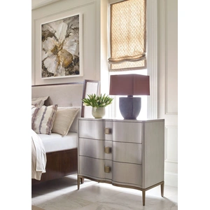 American Drew Vantage Randolph Wood/Metal Dresser w/3 Drawers, Satin Gold