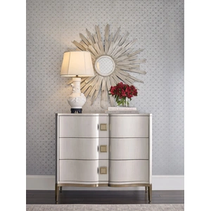 American Drew Vantage Morris Fabric/Wood Panel Bedroom Set, Walnut/Beige