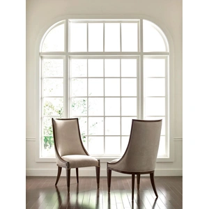 American Drew Vantage Cumberland Fabric/Wood Dining Chair, Walnut/Beige