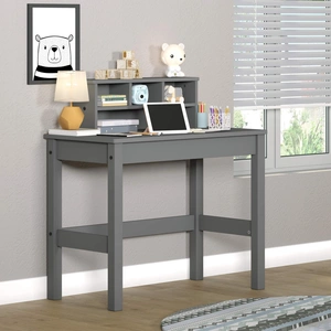 ACME Logan Wood Writing Desk, Gray