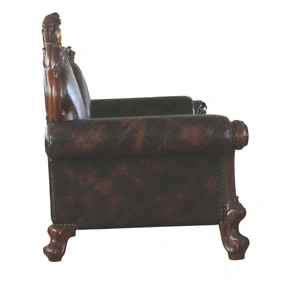 ACME Picardy Wood/PU Sofa, Vintage Cherry