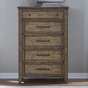 Liberty Furniture Carolina Park Wood 5-Drawer Chest, Amber Brown