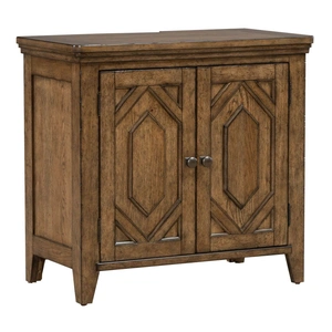 Liberty Furniture Carolina Park Wood 2-Door Bedside Chest w/Charging Station, Amber Brown