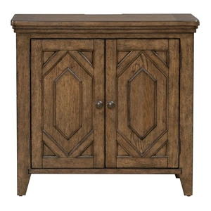 Liberty Furniture Carolina Park Wood 2-Door Bedside Chest w/Charging Station, Amber Brown