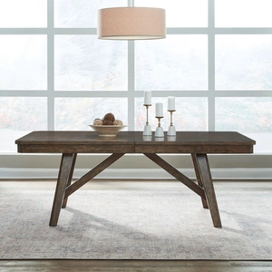 Liberty Furniture Carolina Park Rectangular Wood Extendable Trestle Dining Table, Amber Brown