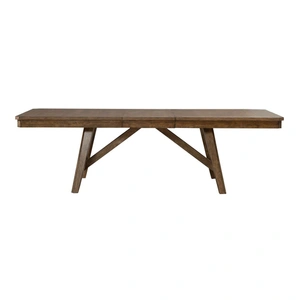 Liberty Furniture Carolina Park Rectangular Wood Extendable Trestle Dining Table, Amber Brown