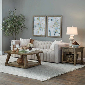 Liberty Furniture Carolina Park Rectangular Wood 1-Drawer End Table, Amber Brown