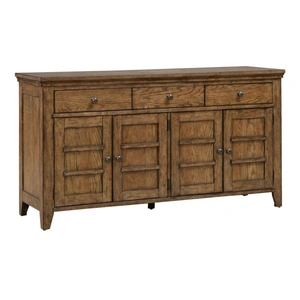 Liberty Furniture Carolina Park Wood 4-Door 3-Drawer Park Server, Amber Brown
