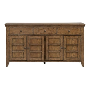 Liberty Furniture Carolina Park Wood 4-Door 3-Drawer Park Server, Amber Brown