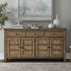 Liberty Furniture Carolina Park Wood 4-Door 3-Drawer Park Server, Amber Brown