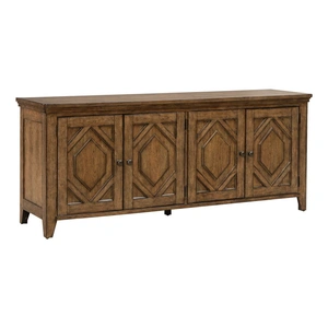 Liberty Furniture Carolina Park 78-inch Wood 2-Door TV Console, Amber Brown