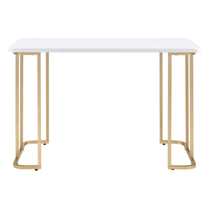 ACME Estie Wood/Metal Writing Desk, White/Gold