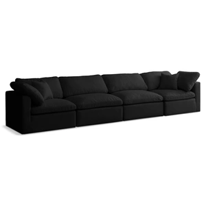Meridian Furniture Plush 140-inch Velvet Standard Comfort Modular Sofa