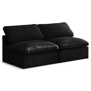 Meridian Furniture Plush 70-inch Velvet Standard Comfort Modular Armless Sofa