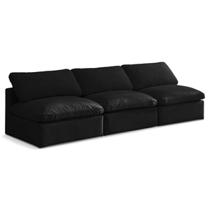 Meridian Furniture Plush 105-inch Velvet Standard Comfort Modular Armless Sofa