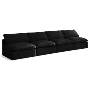 Meridian Furniture Plush 140-inch Velvet Standard Comfort Modular Armless Sofa