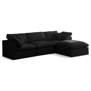Meridian Furniture Plush 105-inch 4-Piece Velvet Standard Comfort Modular Sectional