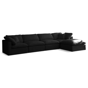 Meridian Furniture Plush 140-inch 5-Piece Velvet Standard Comfort Modular Sectional