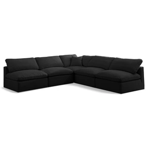 Meridian Furniture Plush 105-inch 5-Piece Velvet Standard Comfort Modular Armless Sectional