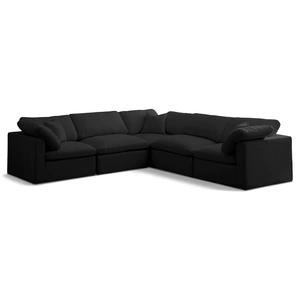 Meridian Furniture Plush 105-inch 5-Piece Velvet Standard Comfort Modular Sectional