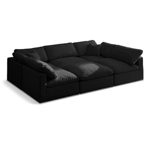 Meridian Furniture Plush 105-inch 6-Piece Velvet Standard Comfort Modular Sectional