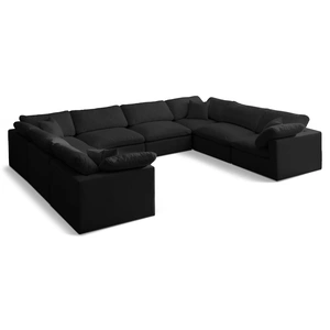 Meridian Furniture Plush 140-inch 8-Piece Velvet Standard Comfort Modular Sectional