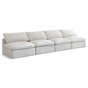 Meridian Furniture Plush 140-inch Velvet Standard Comfort Modular Armless Sofa