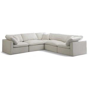 Meridian Furniture Plush 105-inch 5-Piece Velvet Standard Comfort Modular Sectional
